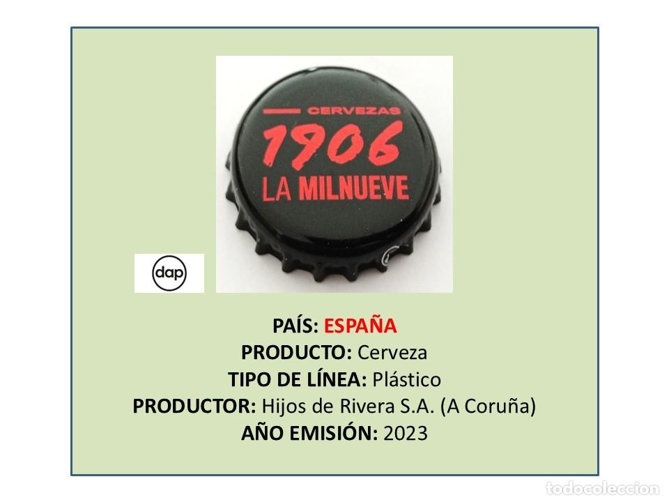 Coleccionismo de cervezas: TAPON CORONA CAPSULA CHAPA CERVEZA ESTRELLA GALICIA 1906 LA MILNUEVE (ESPA&Ntilde;A)