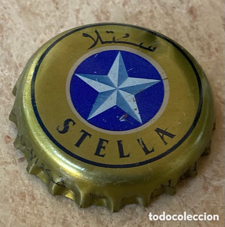 Coleccionismo de cervezas: TAP&Oacute;N CORONA BOTTLE CAP BEER CHAPA CERVEZA STELLA.EGIPTO.(4)FAB.CHAPA:LINCO--LOTE N.1224--CARMANJO