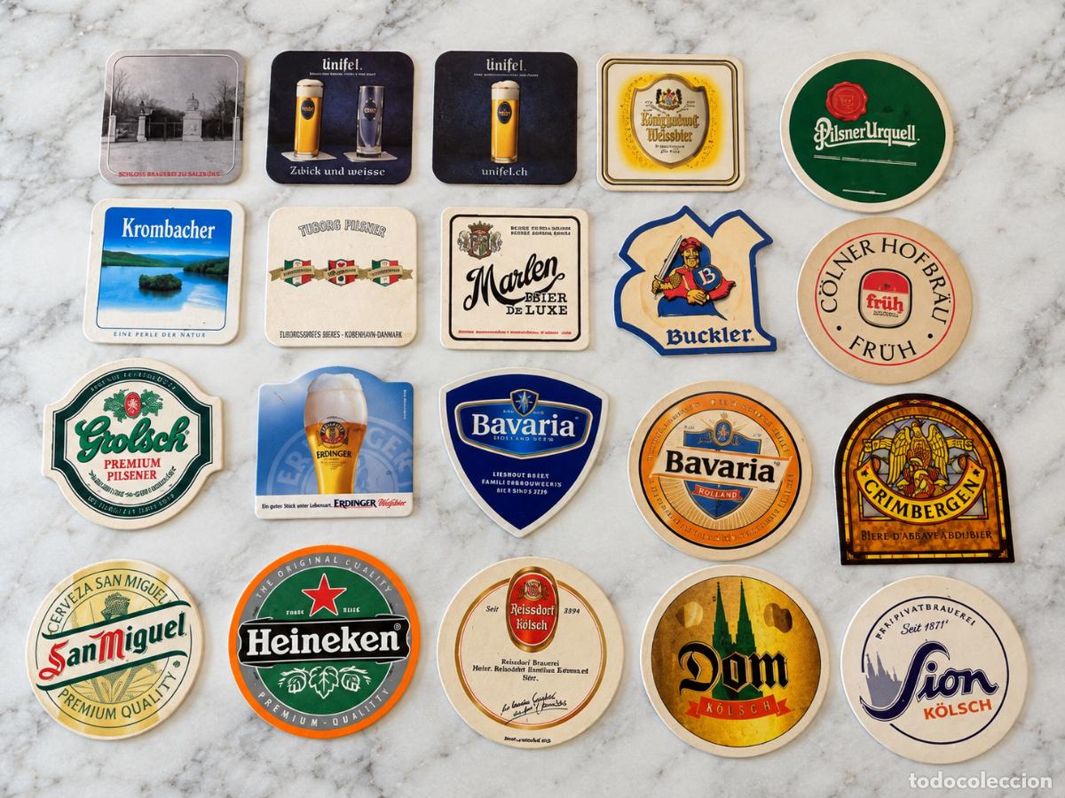 Collezionismo di birre: Lote de 20 posavasos con publicidad de cervezas variadas. (Lote C)