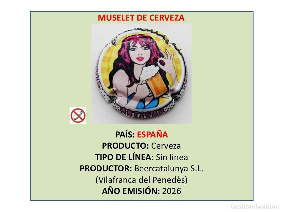Coleccionismo de cervezas: TAPON CORONA CAPSULA CHAPA CERVEZA &rdquo;MUSELET&rdquo; DE ARTIGAU (ESPA&Ntilde;A)