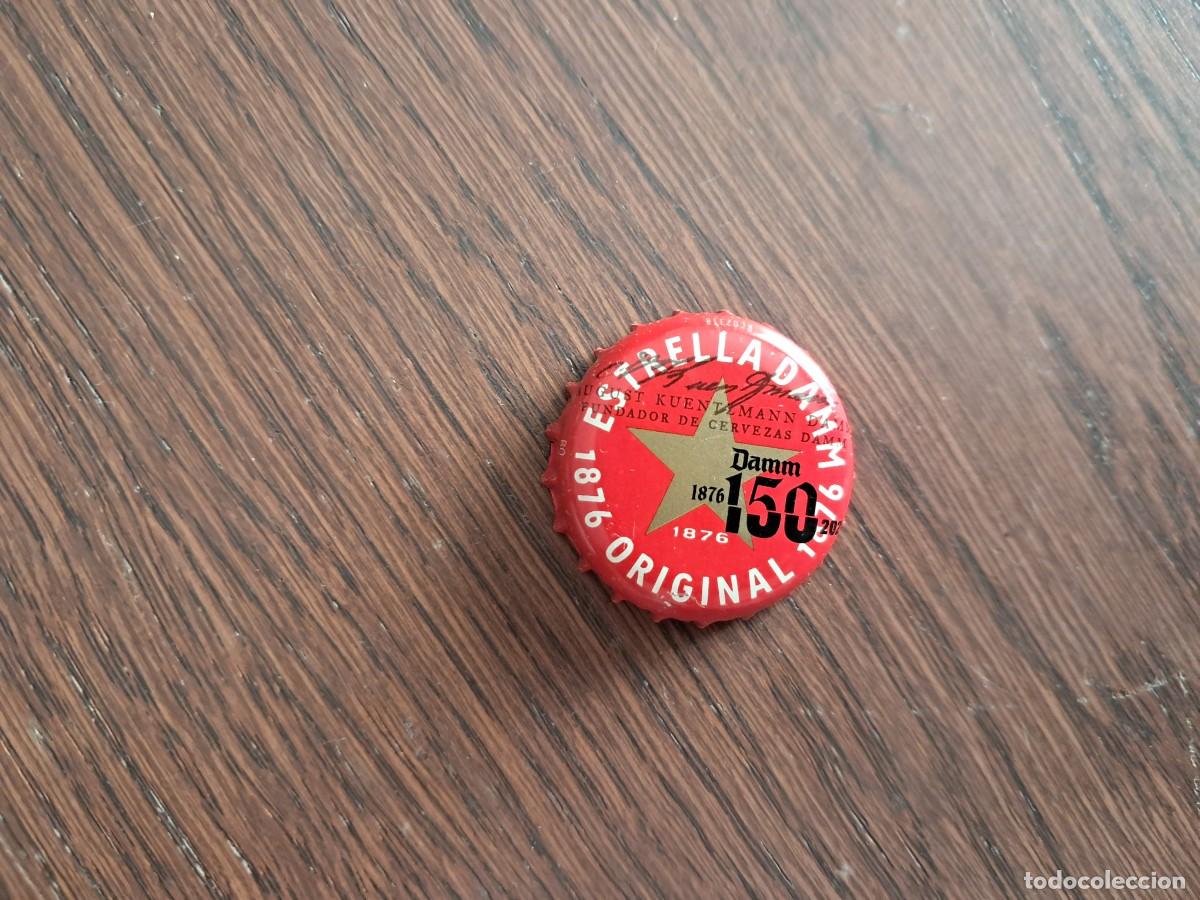 Coleccionismo de cervezas: Chapa tap&oacute;n corona de la cerveza, estrella damm, 150 aniversario.