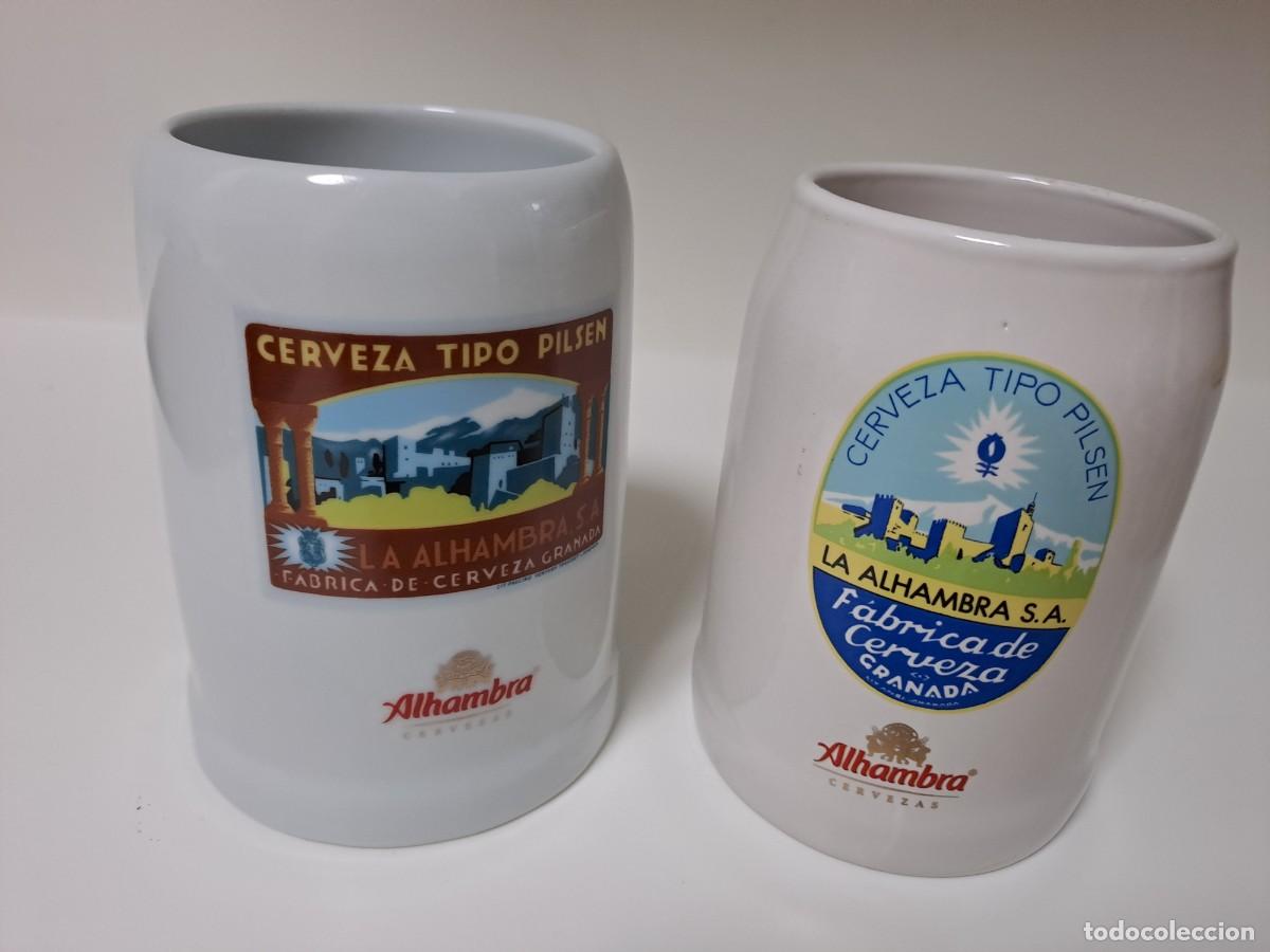 Coleccionismo de cervezas: Pack de 2 jarras de cerveza Alhambra