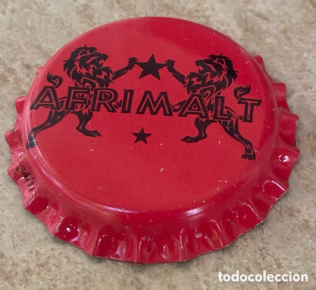 Coleccionismo de cervezas: TAP&Oacute;N CORONA BOTTLE CAP CHAPA CAPSULE CERVEZA BEER MALTA AFRIMALT. REINO UNIDO-LOTE N. 91---CARMANJO