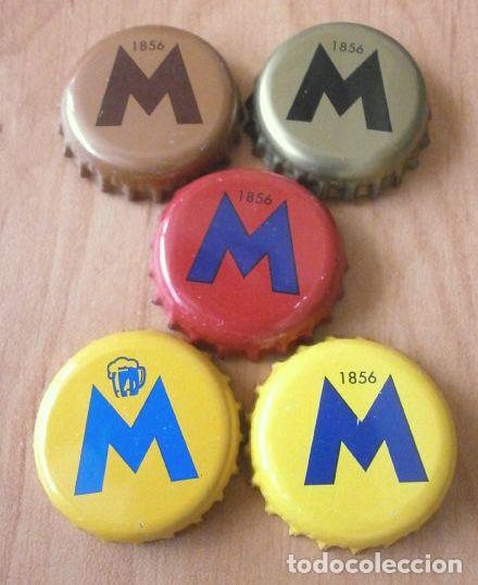 Sammeln von Brauereiartikeln: Lote 5 Chapas Cerveza Espa&ntilde;ola MORITZ (ES)(SP) (Barcelona 1856) Tapon Corona Tappi Beer Bi&egrave;re L-6