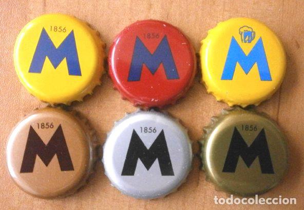 Collectable Beer: Lote 6 Chapas Cerveza Espa&ntilde;ola MORITZ (ES)(SP) (Barcelona 1856) Tapon Corona Tappi Beer Bi&egrave;re L-5