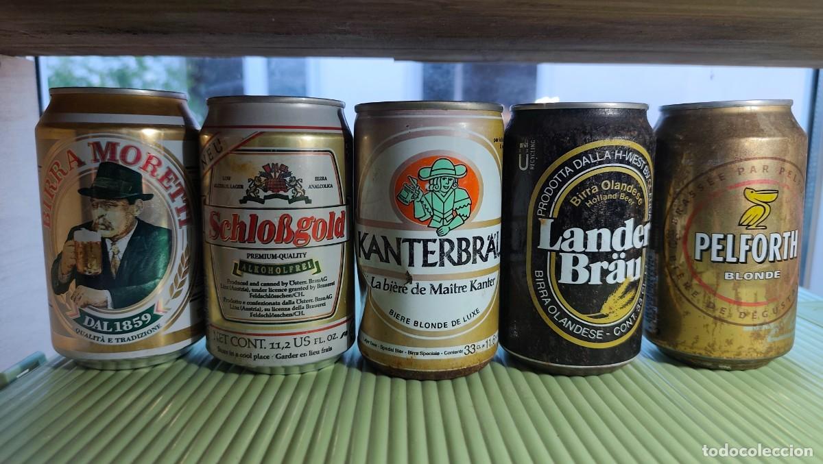 Coleccionismo de cervezas: 5 LATAS DE CERVEZA ANTIGUAS - A&Ntilde;OS 80/90/00 - VACIAS - LAS DE LAS FOTOS