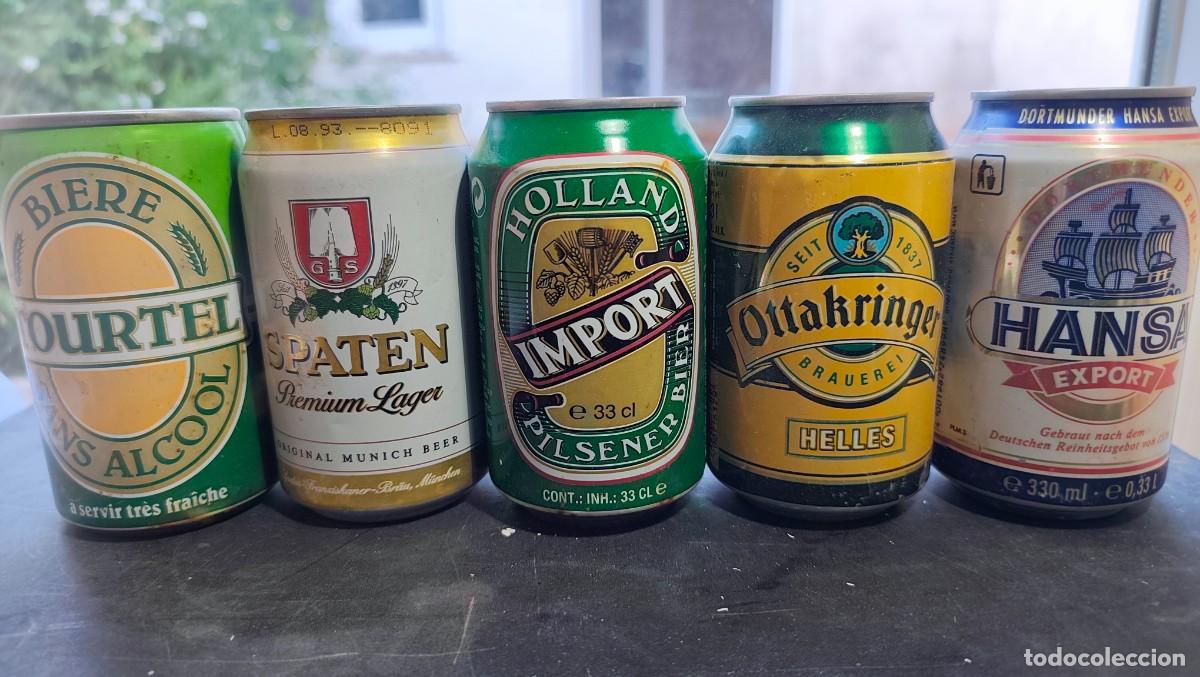 Coleccionismo de cervezas: 5 LATAS DE CERVEZA ANTIGUAS - A&Ntilde;OS 80/90/00 - VACIAS - LAS DE LAS FOTOS
