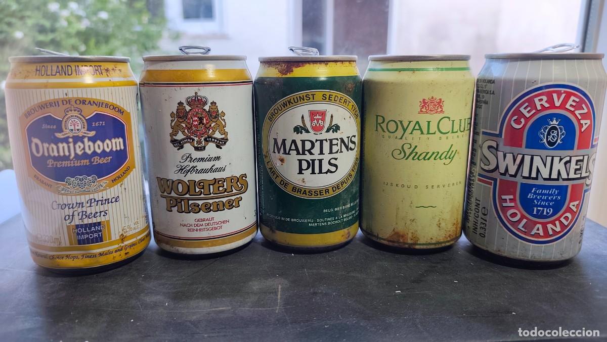 Coleccionismo de cervezas: 5 LATAS DE CERVEZA ANTIGUAS - A&Ntilde;OS 80/90/00 - VACIAS - LAS DE LAS FOTOS