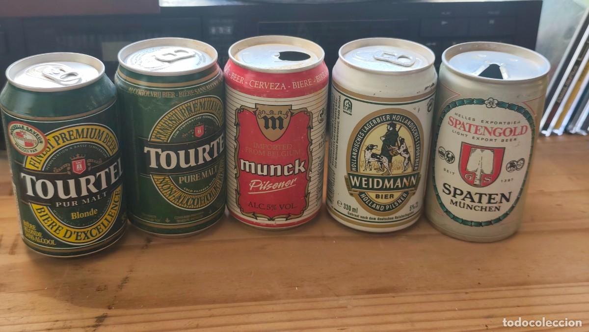 Coleccionismo de cervezas: 5 LATAS DE CERVEZA ANTIGUAS - A&Ntilde;OS 80/90/00 - VACIAS - LAS DE LAS FOTOS