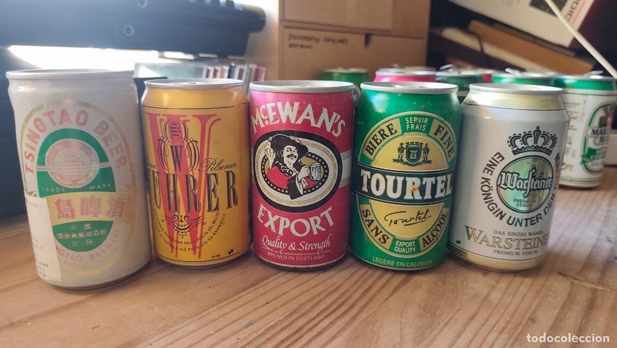 Coleccionismo de cervezas: 5 LATAS DE CERVEZA ANTIGUAS - A&Ntilde;OS 80/90/00 - VACIAS - LAS DE LAS FOTOS