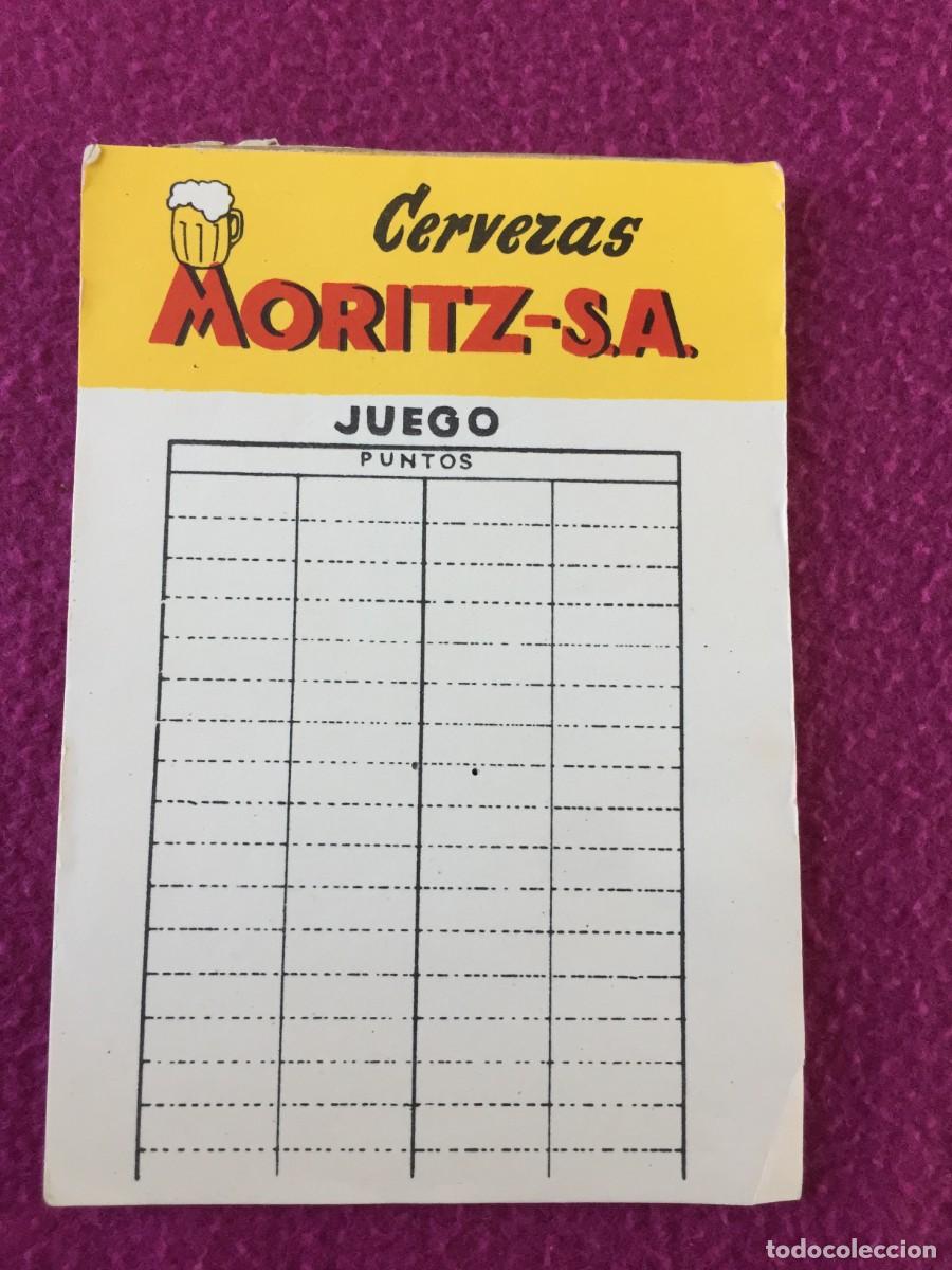 Coleccionismo de cervezas: ANTIGUA LIBRETA PUBLICIDAD CERVEZA MORITZ S.A. - JUEGO DE PUNTOS