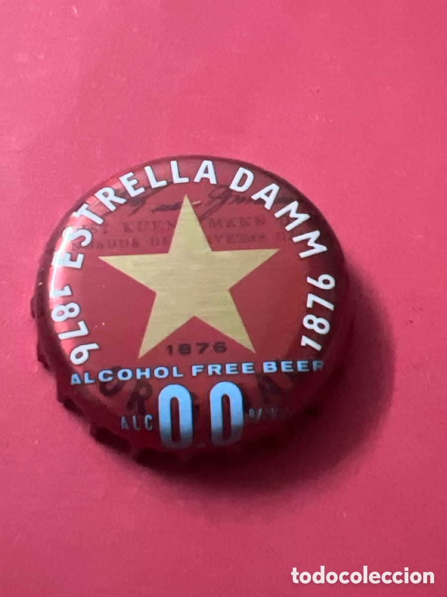 Coleccionismo de cervezas: T4/X123/F4. CHAPA CERVEZA - Estrella Damm 1876 Original Alcohol Free Beer Alc 0.0% Vol.