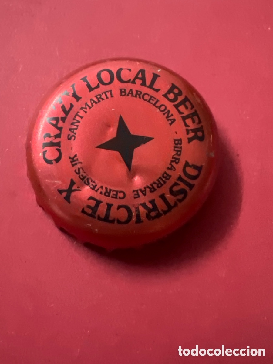Coleccionismo de cervezas: T4/X123/G5. CHAPA Crazy Local Beer Districte X Birra Birrae Cerveses JK Sant Mart&iacute; Barcelona