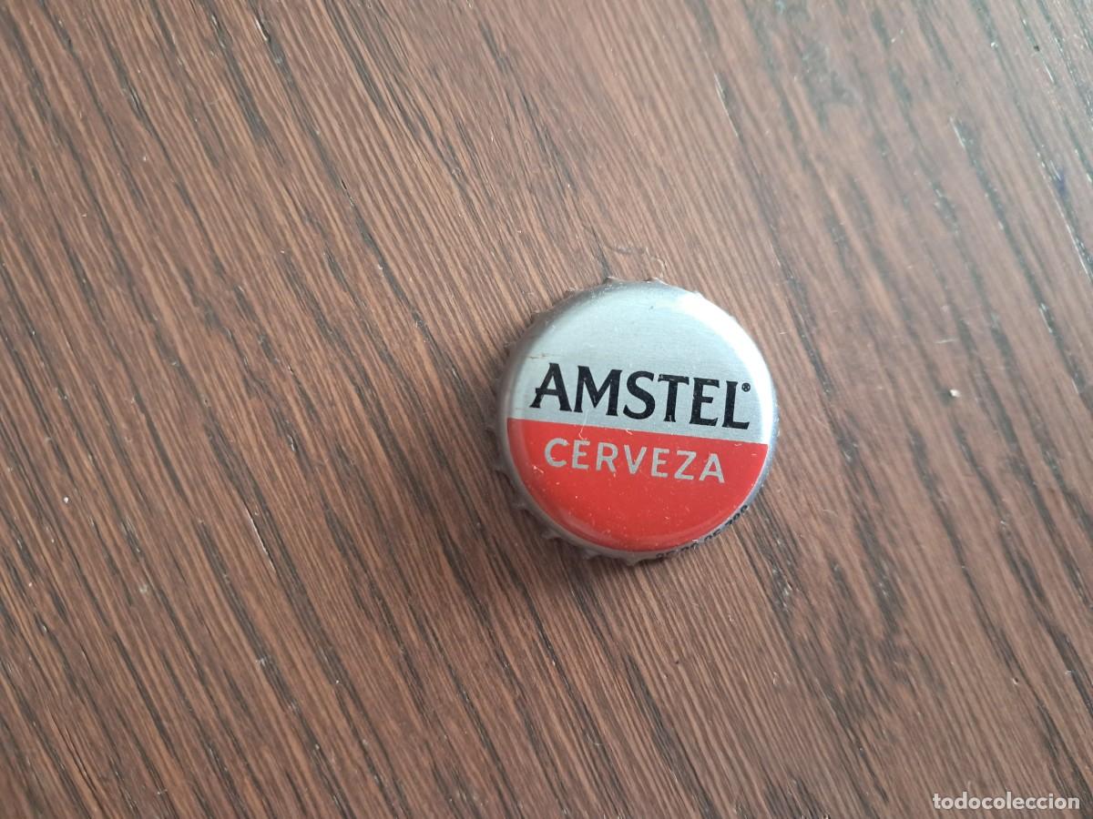 Coleccionismo de cervezas: Chapa tap&oacute;n corona de cerveza, amstel.