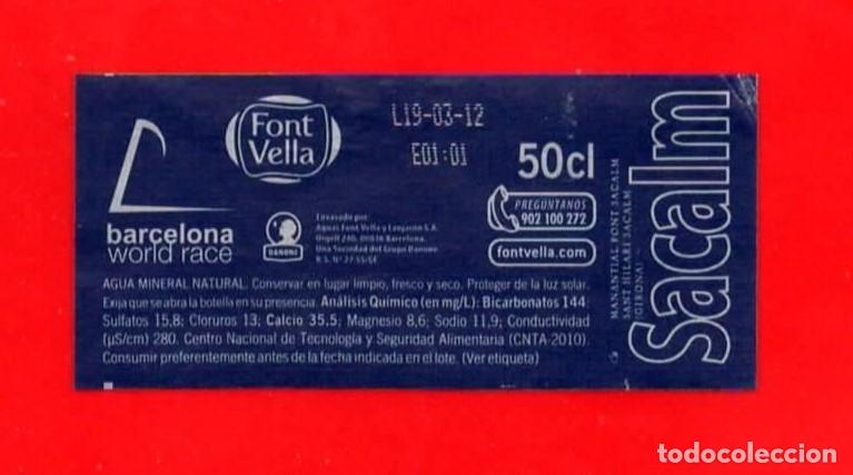 Coleccionismo de cervezas: ETIQUETA AGUA FONT VELLA 0,5 L (2011)