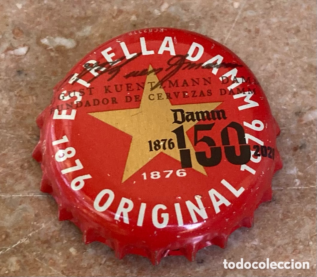Coleccionismo de cervezas: CHAPA BOTTLE CAP TAP&Oacute;N CORONA BEER BIRRA CAPSULE BIERE CERVEZA DAMM 150 (2)--LOTE N. 4034--CARMANJO