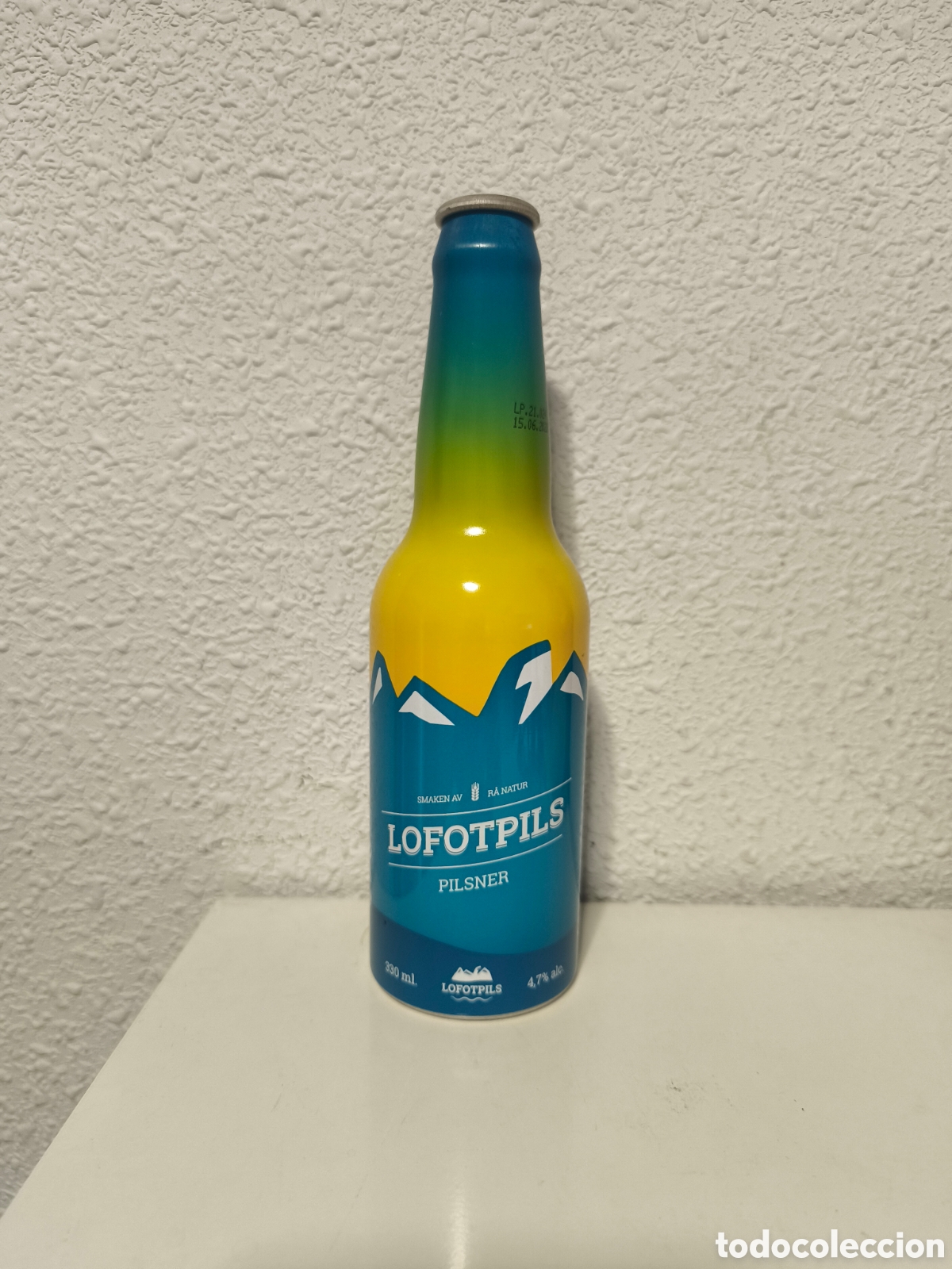 Coleccionismo de cervezas: Botella cerveza aluminio lofotpils