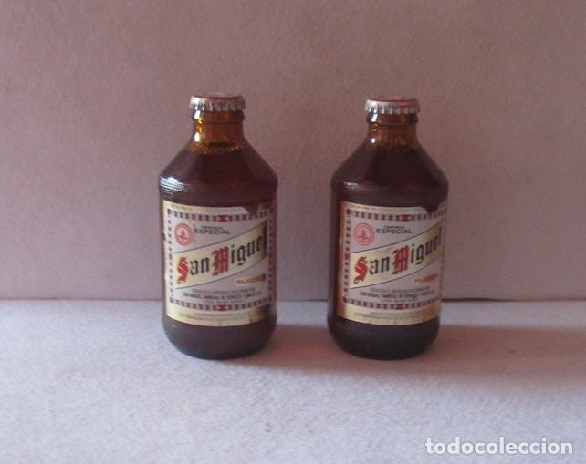 Coleccionismo de cervezas: DOS BOTELLAS CERVEZA SAN MIGUEL PILSENER - A&Ntilde;OS 70