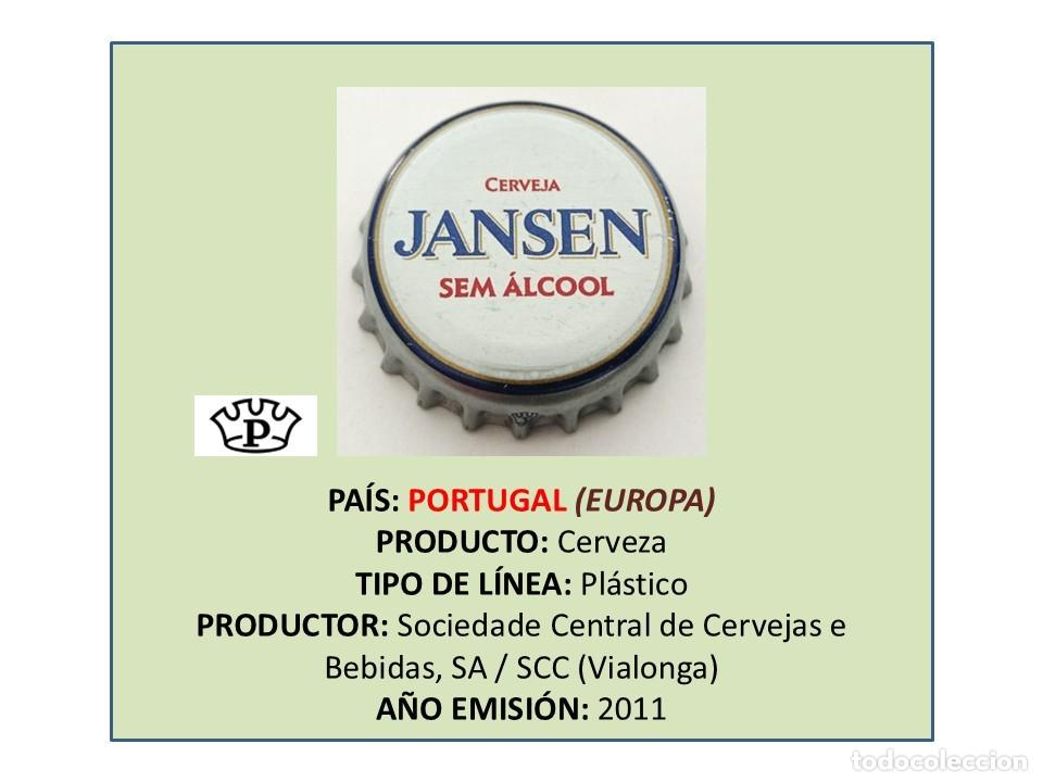 Coleccionismo de cervezas: TAPON CORONA CAPSULA CHAPA CERVEZA JANSEN SEM &Aacute;LCOOL (PORTUGAL)