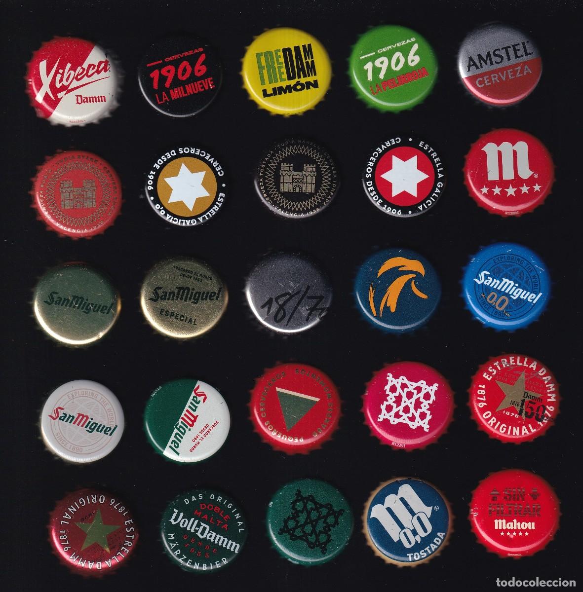 Coleccionismo de cervezas: Espa&ntilde;a. Cervezas variadas. 25 diferentes. Usadas.
