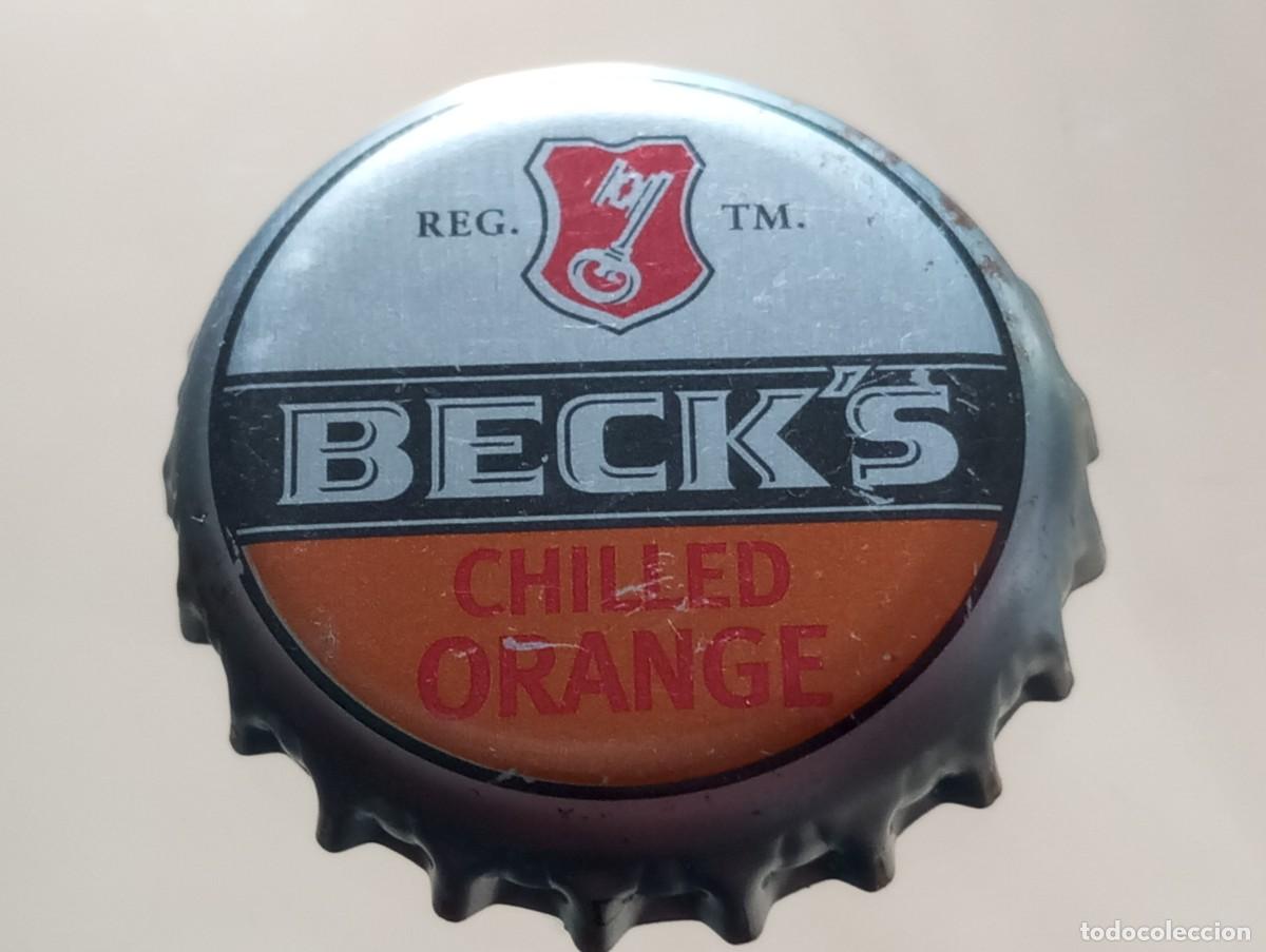 Coleccionismo de cervezas: Chapa tap&oacute;n corona de la cerveza alemana BECK'S CHILLED ORANGE