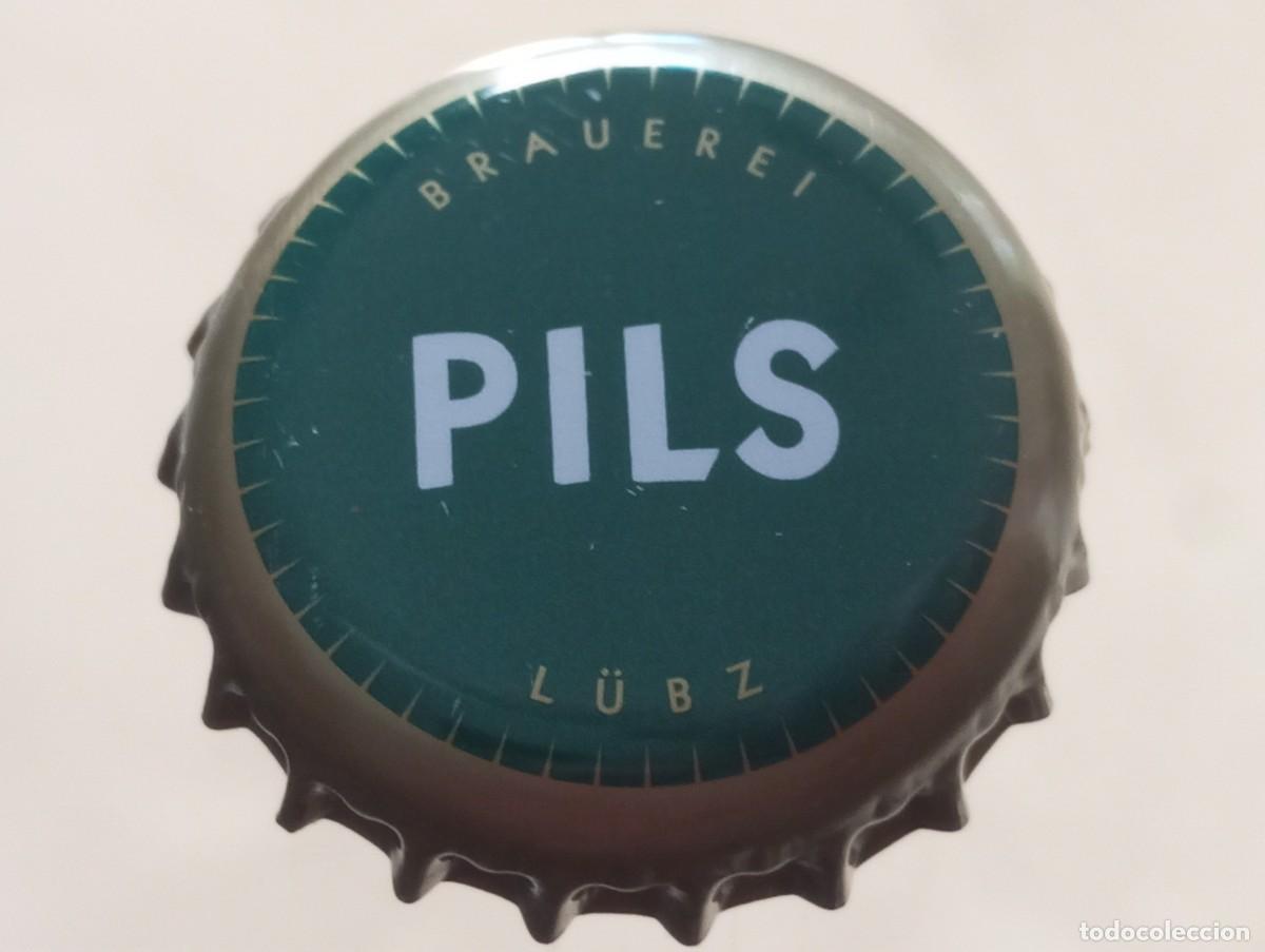 Coleccionismo de cervezas: Chapa tap&oacute;n corona de la cerveza alemana BRAUEREI L&Uuml;BZ PILS