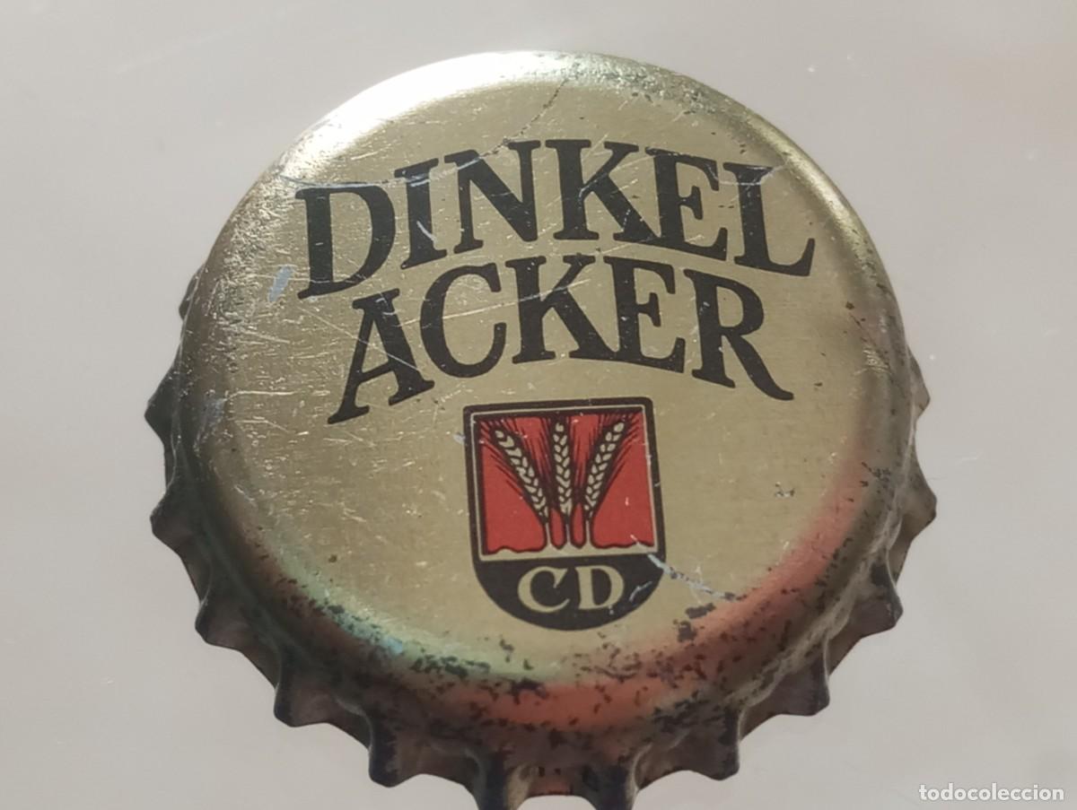 Coleccionismo de cervezas: Chapa tap&oacute;n corona de la cerveza alemana DINKEL ACKER (dorada)
