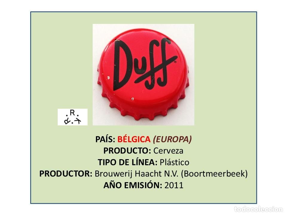 Coleccionismo de cervezas: TAPON CORONA CAPSULA CHAPA CERVEZA DUFF (B&Eacute;LGICA)