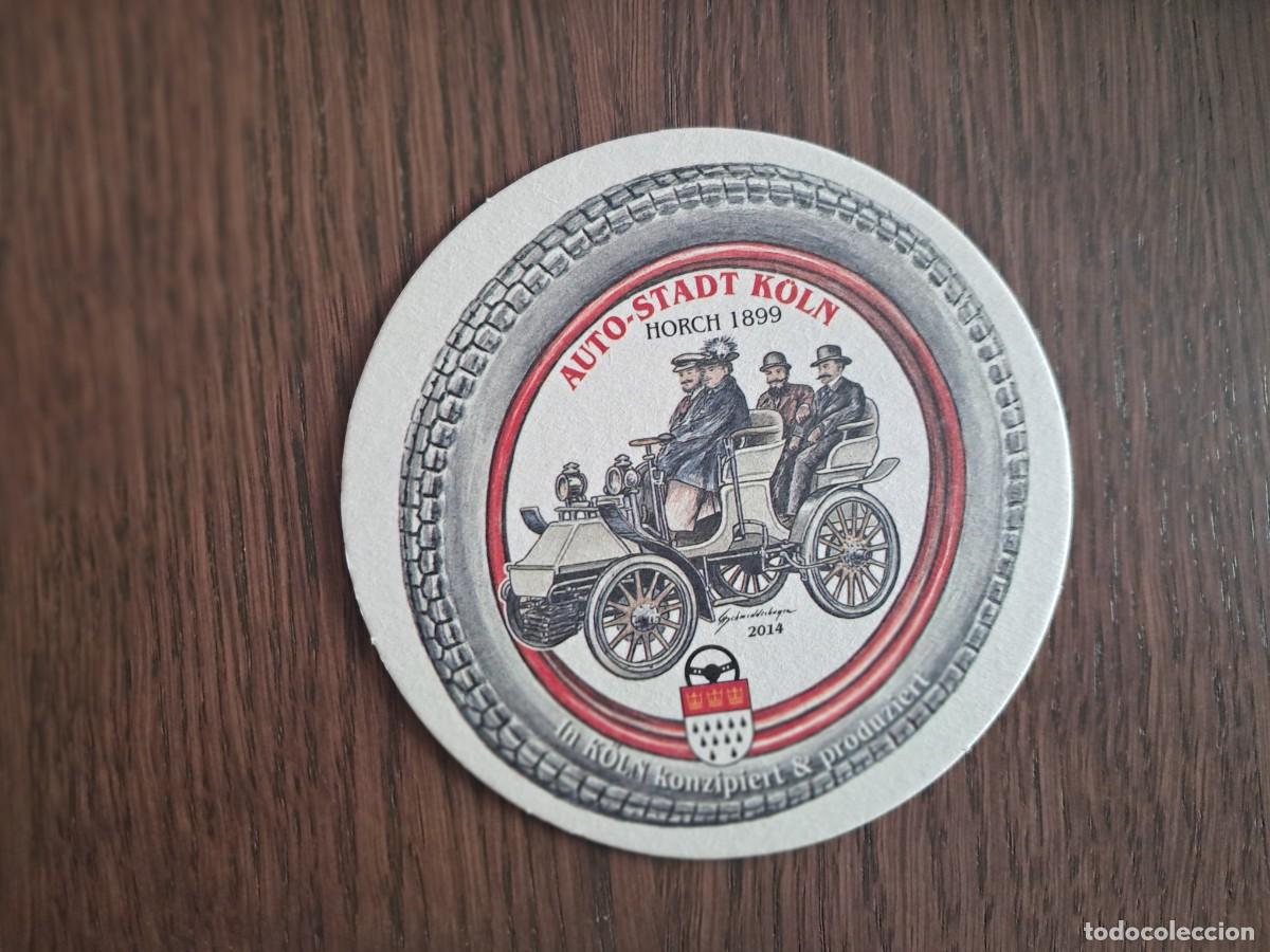 Coleccionismo de cervezas: posavasos de cerveza, Reissdorf K&ouml;lsch. auto-stadt Koln, Horch 1989.