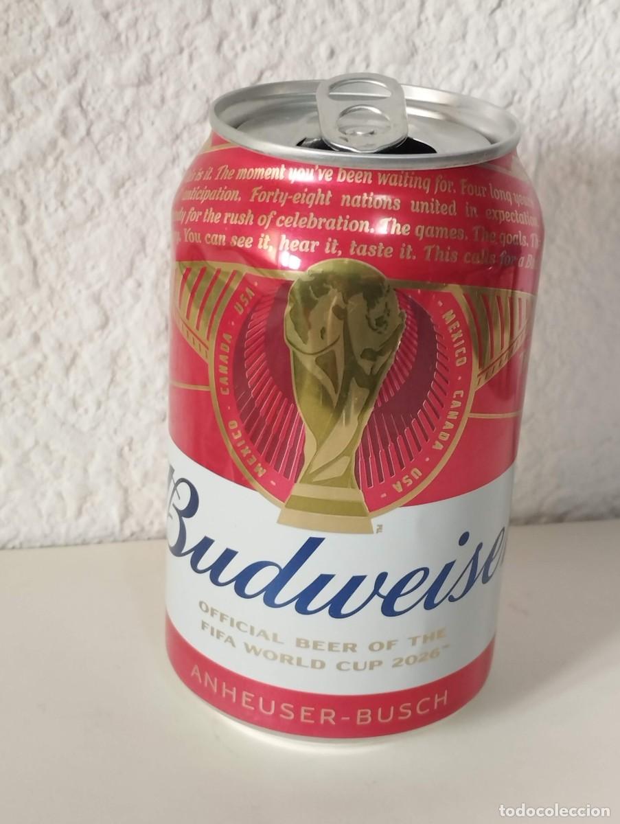 Coleccionismo de cervezas: BOTE - LATA CERVEZA BUDWEISER - SPONSOR OFICIAL COPA MUNDIAL DE FUTBOL 2026