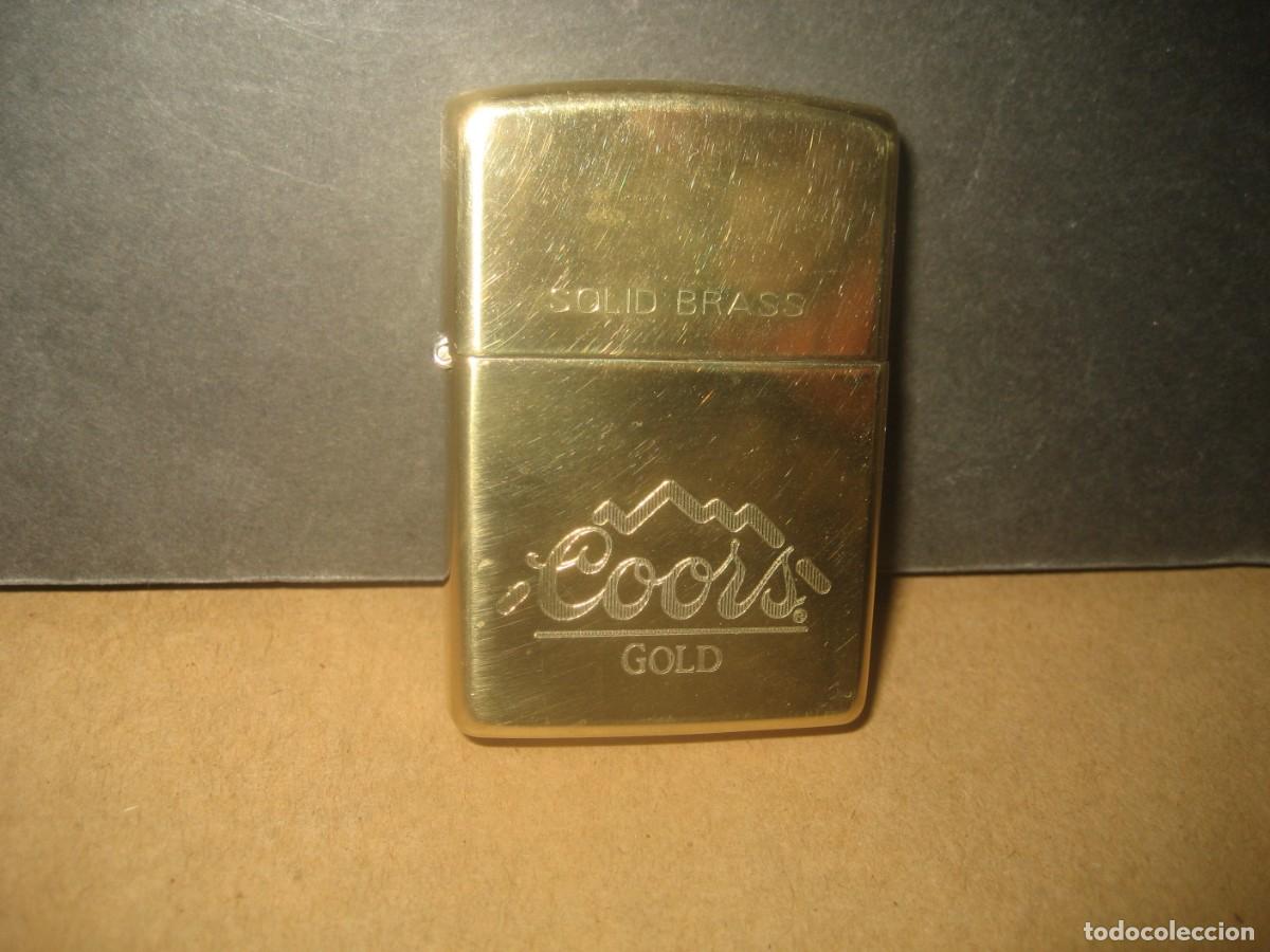 Coleccionismo de cervezas: MECHERO ZIPPO SOLID BRASS. CERVEZA COORS. (L-X) A&Ntilde;O FABRICACION 1994