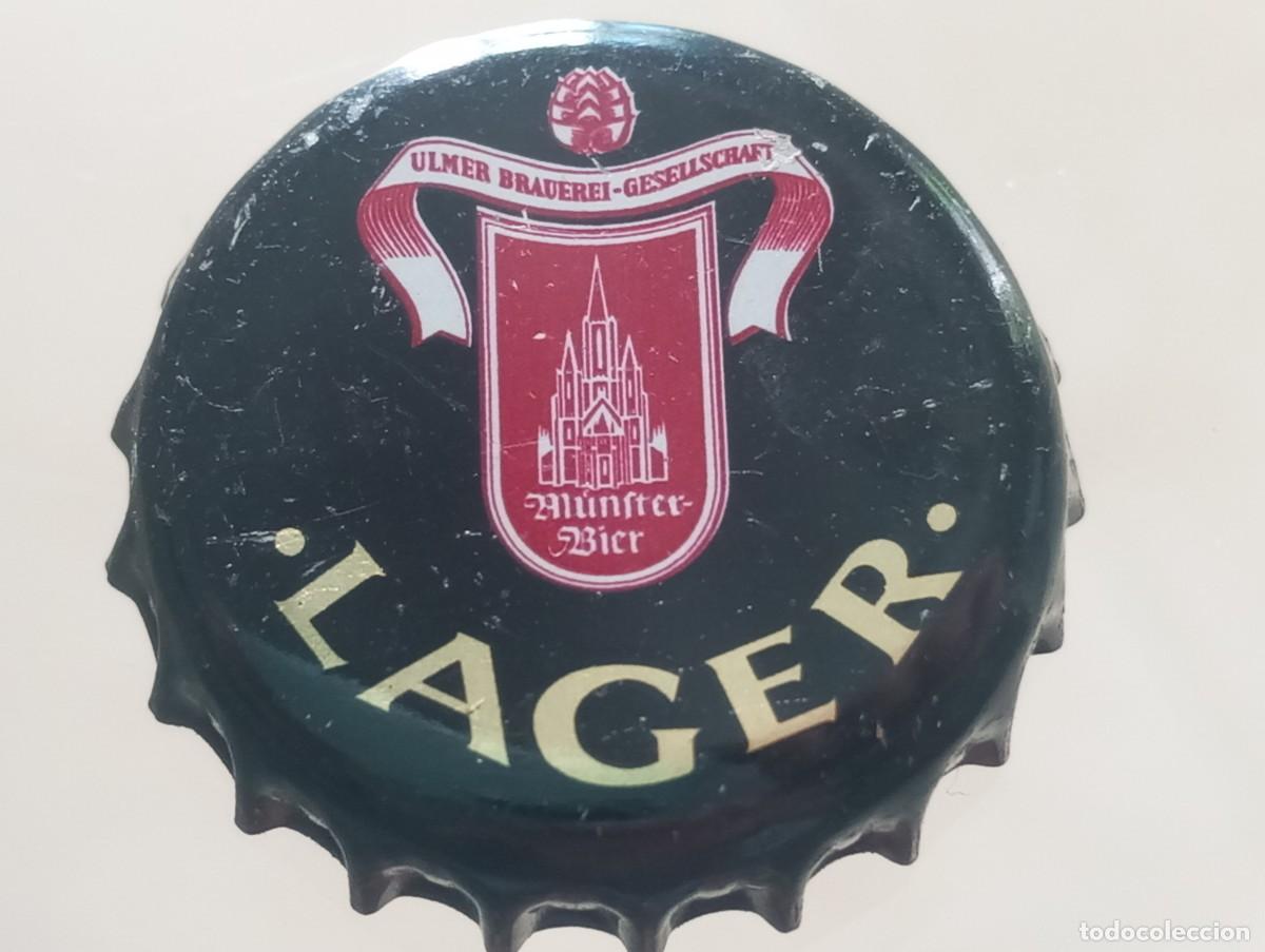 Coleccionismo de cervezas: Chapa tap&oacute;n corona de la cerveza alemana M&Uuml;NSTER-BIER LAGER - ULMER BRAUEREI GESELLSCHAFTS