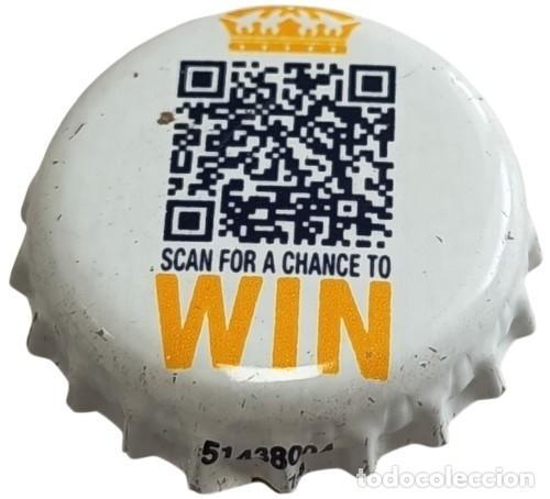 Coleccionismo de cervezas: Capsule Bi&egrave;re Beer Crown Cap Corona Extra Scan for a chance to Win RP985 tap&oacute;n corona