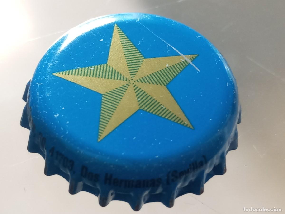 Coleccionismo de cervezas: Chapa tap&oacute;n corona de la cerveza espa&ntilde;ola ESTRELLA DEL SUR 0,0% (en la falda: ...DOS HERMANAS...)
