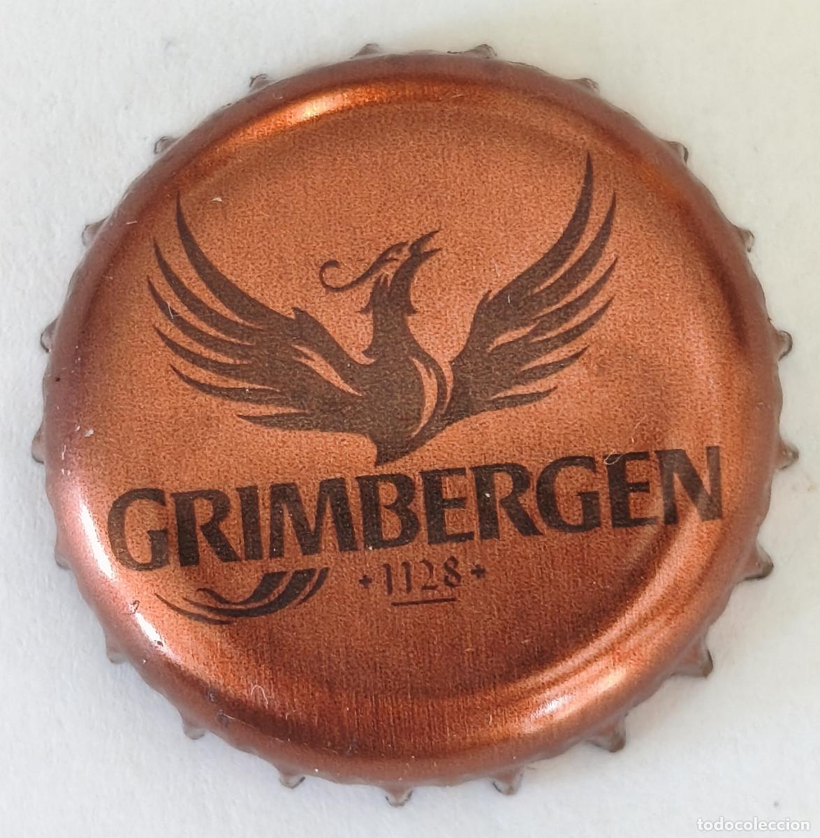 Coleccionismo de cervezas: BOTELLA VAC&Iacute;A con CHAPA TAPON CORONA CERVEZA - GRIMBERGEN