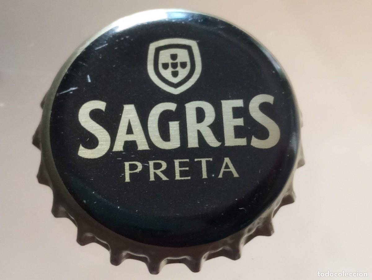 Coleccionismo de cervezas: Chapa tap&oacute;n corona de la cerveza portuguesa SAGRES PRETA