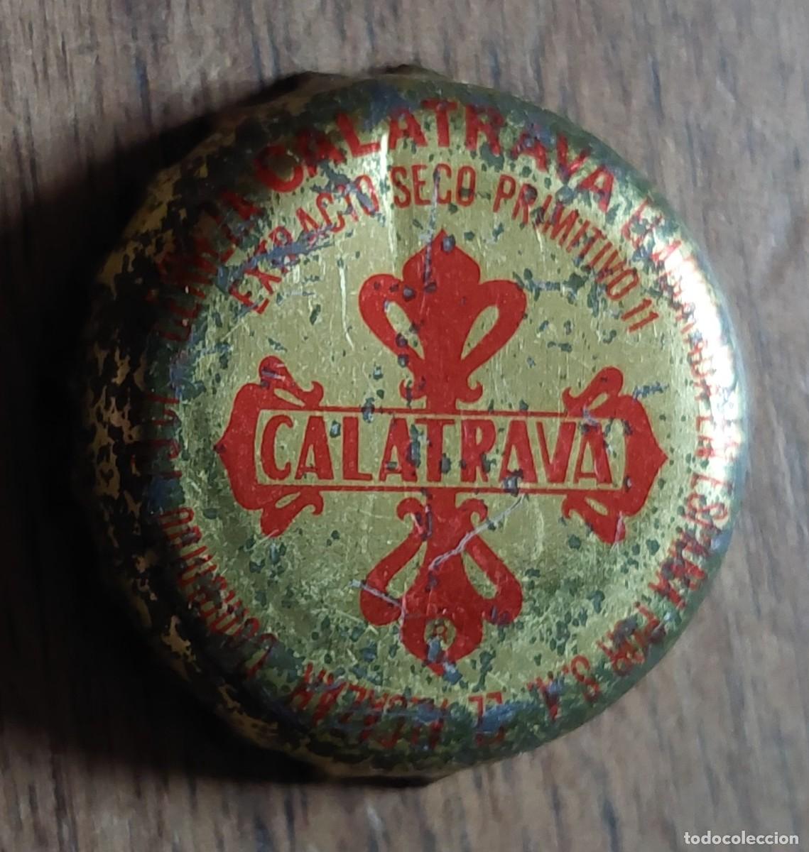 Coleccionismo de cervezas: Antigua chapa corono cerveza Calatrava