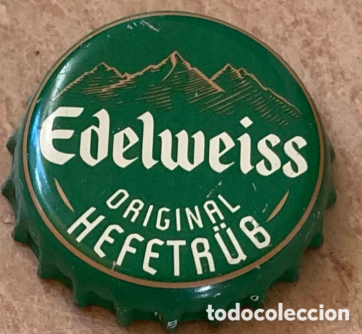 Coleccionismo de cervezas: TAP&Oacute;N CORONA BOTTLE CAP CAPSULE CHAPA CERVEZA EDELWEISS.AUSTRIA--LOTE N. 1972---CARMANJO