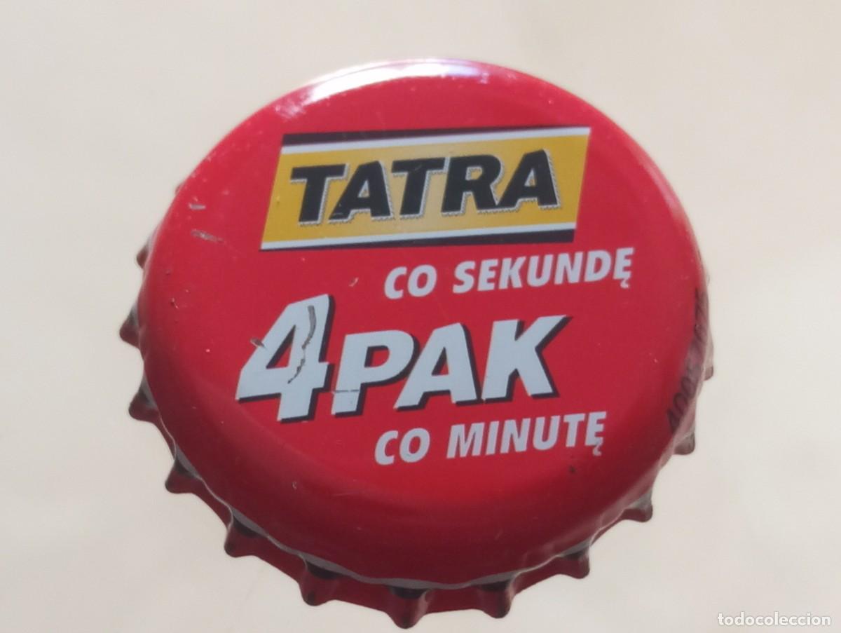 Coleccionismo de cervezas: Chapa tap&oacute;n corona de la cerveza polaca TATRA - CO SEKUNDE 4PAK CO MINUTE