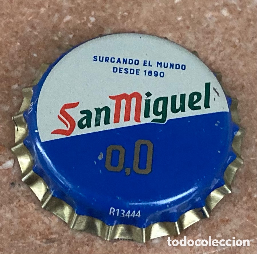 Coleccionismo de cervezas: TAP&Oacute;N CORONA BOTTLE CAP CAPSULE BEER BIERE BIRRA CHAPA CERVEZA SAN MIGUEL 0,0--LOTE N.4104--CARMANJO