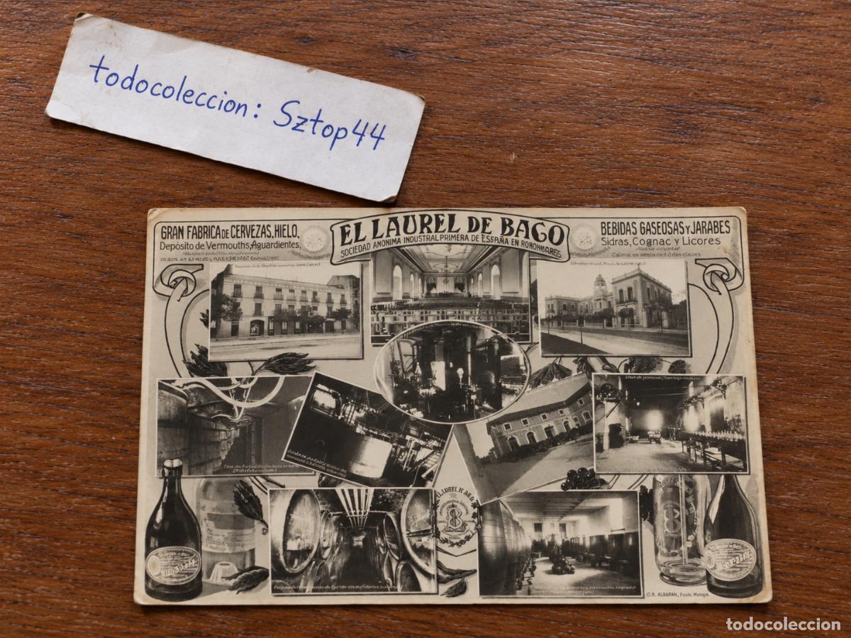 Coleccionismo de cervezas: Antiguo Cartel Publicitario El Laurel de Baco - F&aacute;brica de Cerveza Madrid c. 1910