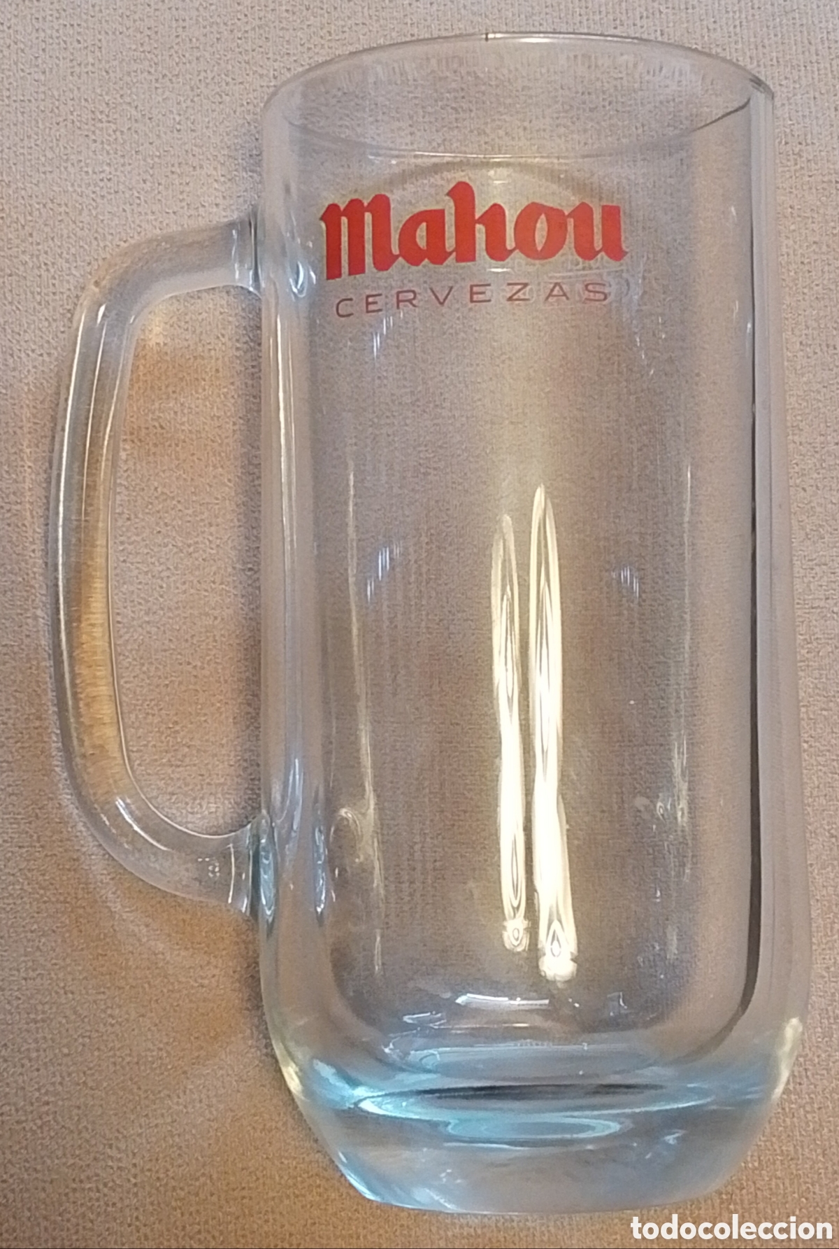 Coleccionismo de cervezas: Pareja Jarras de cristal cervezas Mahou 50 cl
