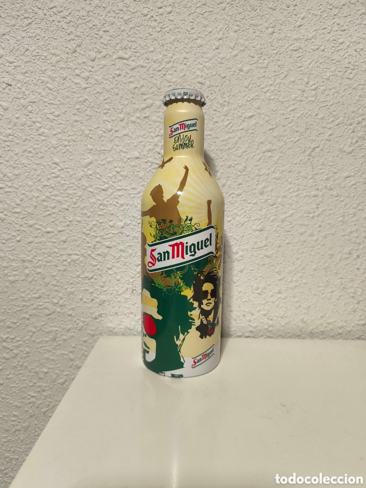 Coleccionismo de cervezas: Botella cerveza San Miguel aluminio