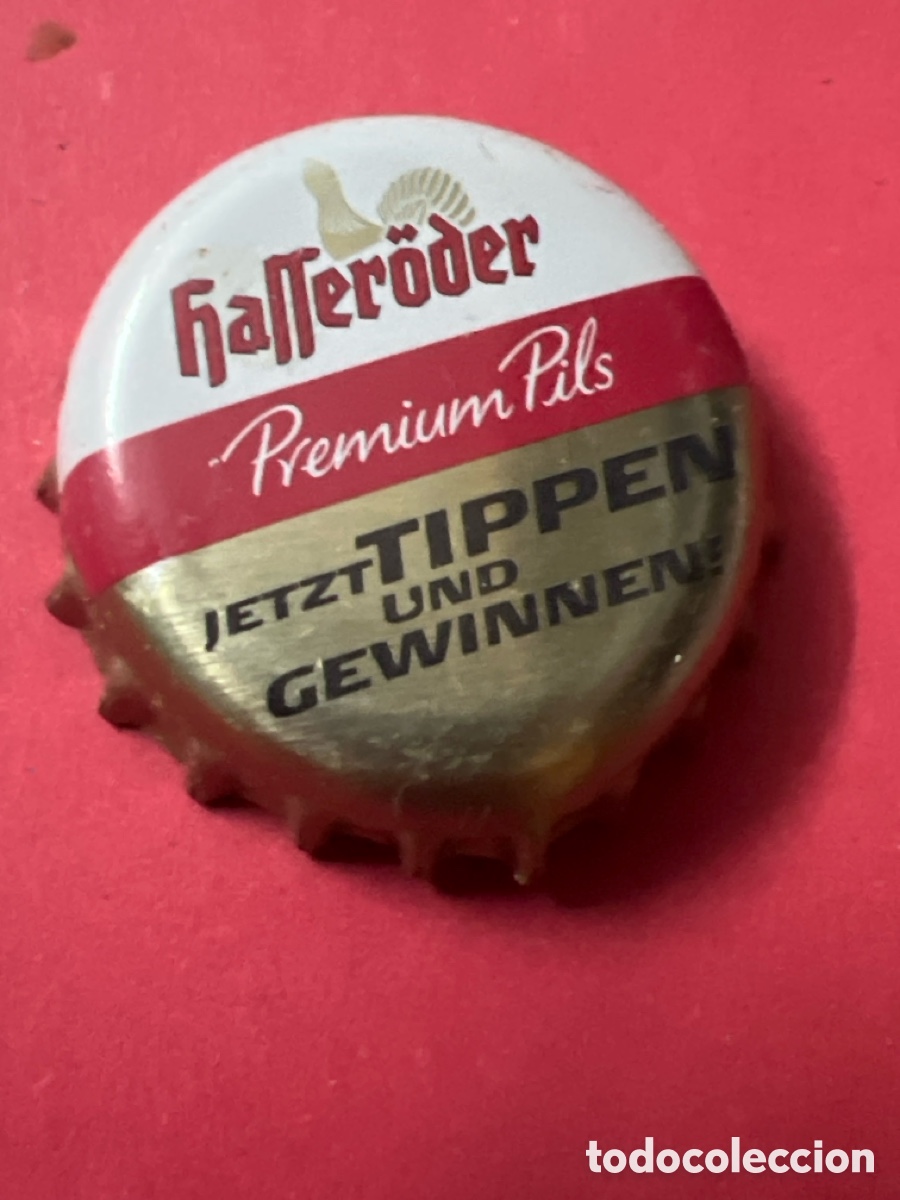 Coleccionismo de cervezas: T4/X130/F5. CHAPA CERVEZA - ALEMANIA - Hasser&ouml;der Premium Pils Jetzt Tippen und gewinnen!