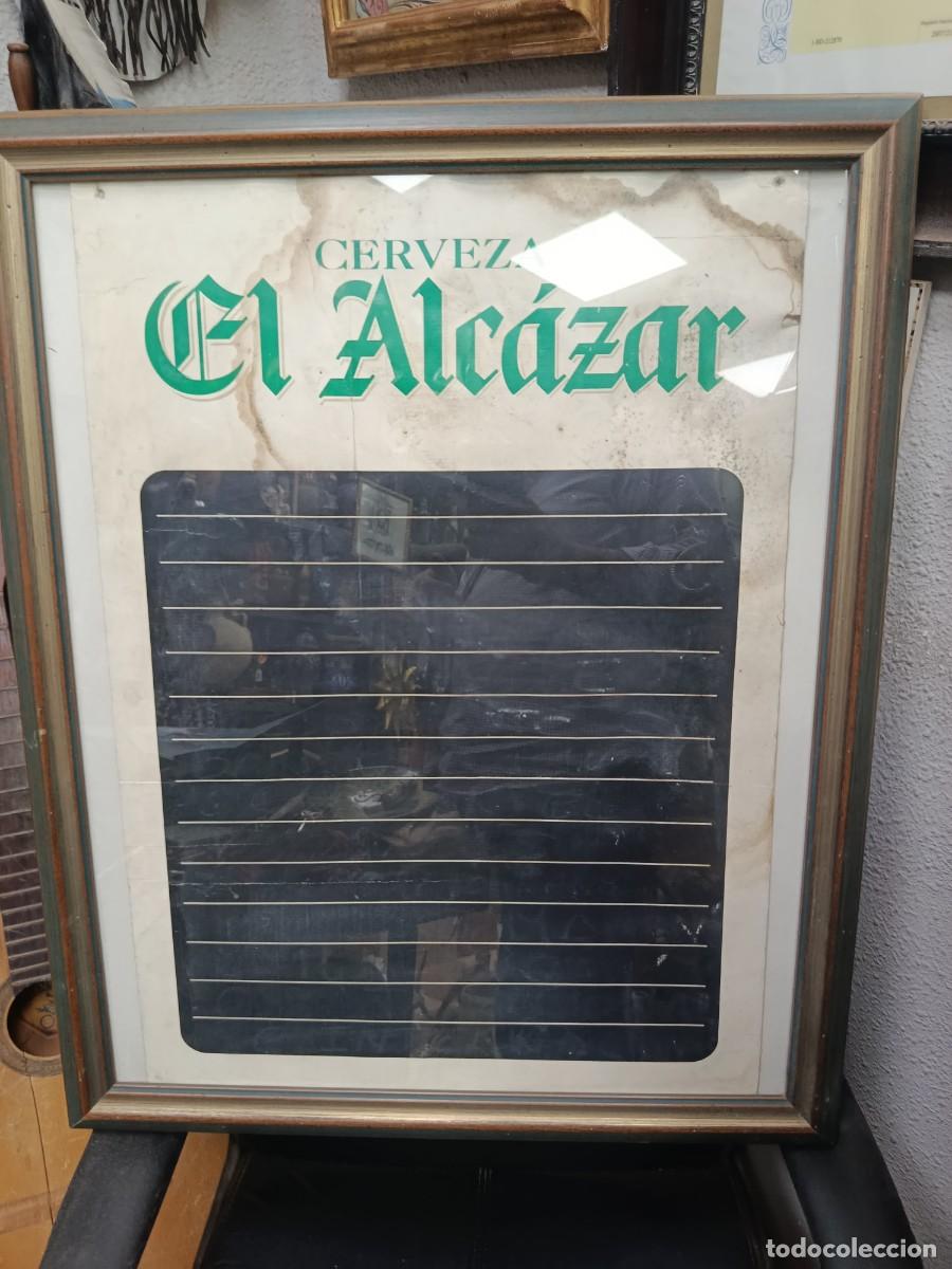 Coleccionismo de cervezas: Cartel antiguo cerveza El Alc&aacute;zar, Ja&eacute;n