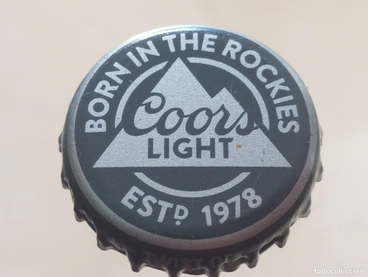 Coleccionismo de cervezas: Chapa USA, tap&oacute;n corona de la cerveza de EE.UU. COORS LIGHT - BORN IN THE ROCKIES EST&ordm; 1978