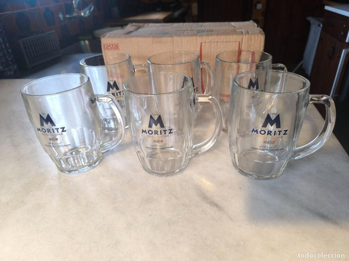 Coleccionismo de cervezas: 6 JARRAS DE CERVEZA MORITZ BARCELONA 0,5 L. NUEVAS EN SU CAJA