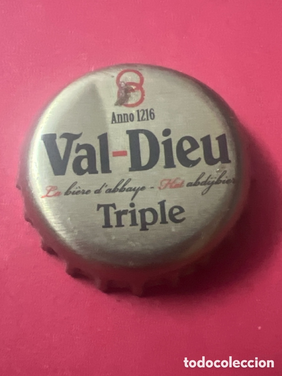 Coleccionismo de cervezas: T4/X138/M3. CHAPA CERVEZA - B&Eacute;LGICA - Val-Dieu Triple Anno 1216 La biere d'abbaye Het abdijbier