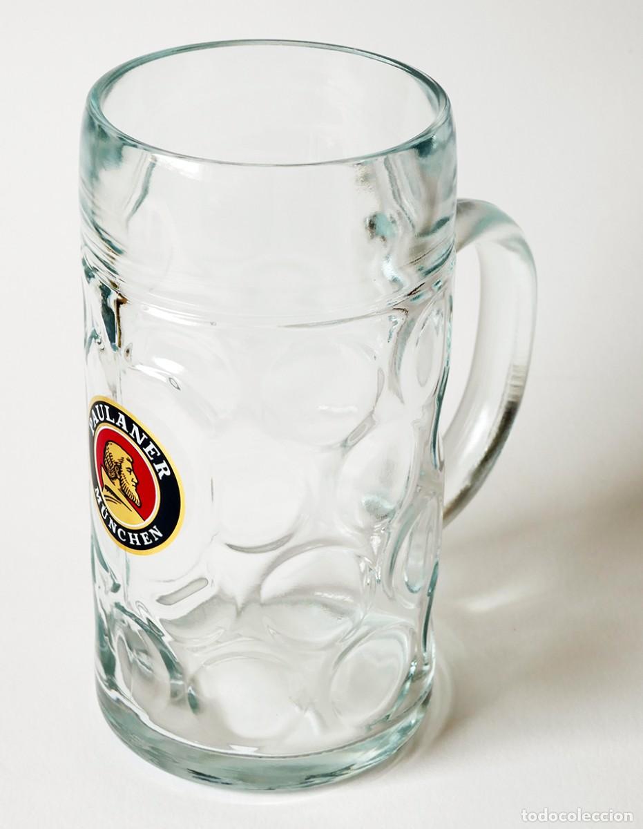 Coleccionismo de cervezas: GRAN JARRA DE CERVEZA B&Aacute;VARA CRISTAL VIDRIO GRUESO MARCA PAULANER MUNCHEN 0,5L ALEMANIA