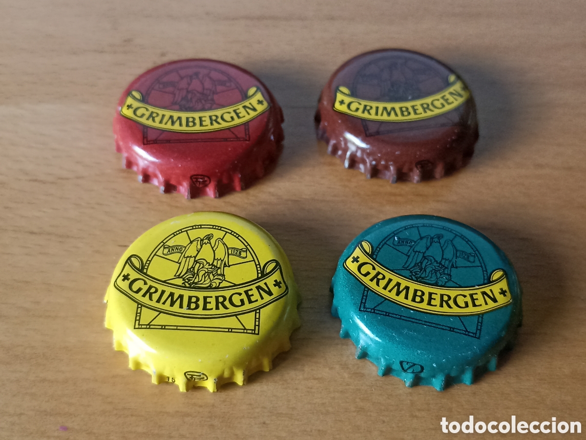 Coleccionismo de cervezas: 4 Chapas cerveza Grimbergen diferentes